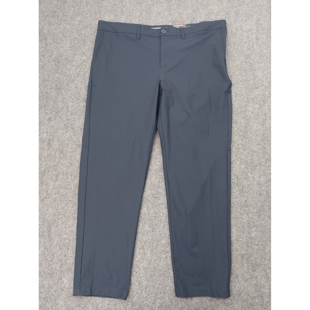 FLX Premium Pants Mens 44x32 Blue Flat Front Dress Stretch Golf Casual Chino NWT